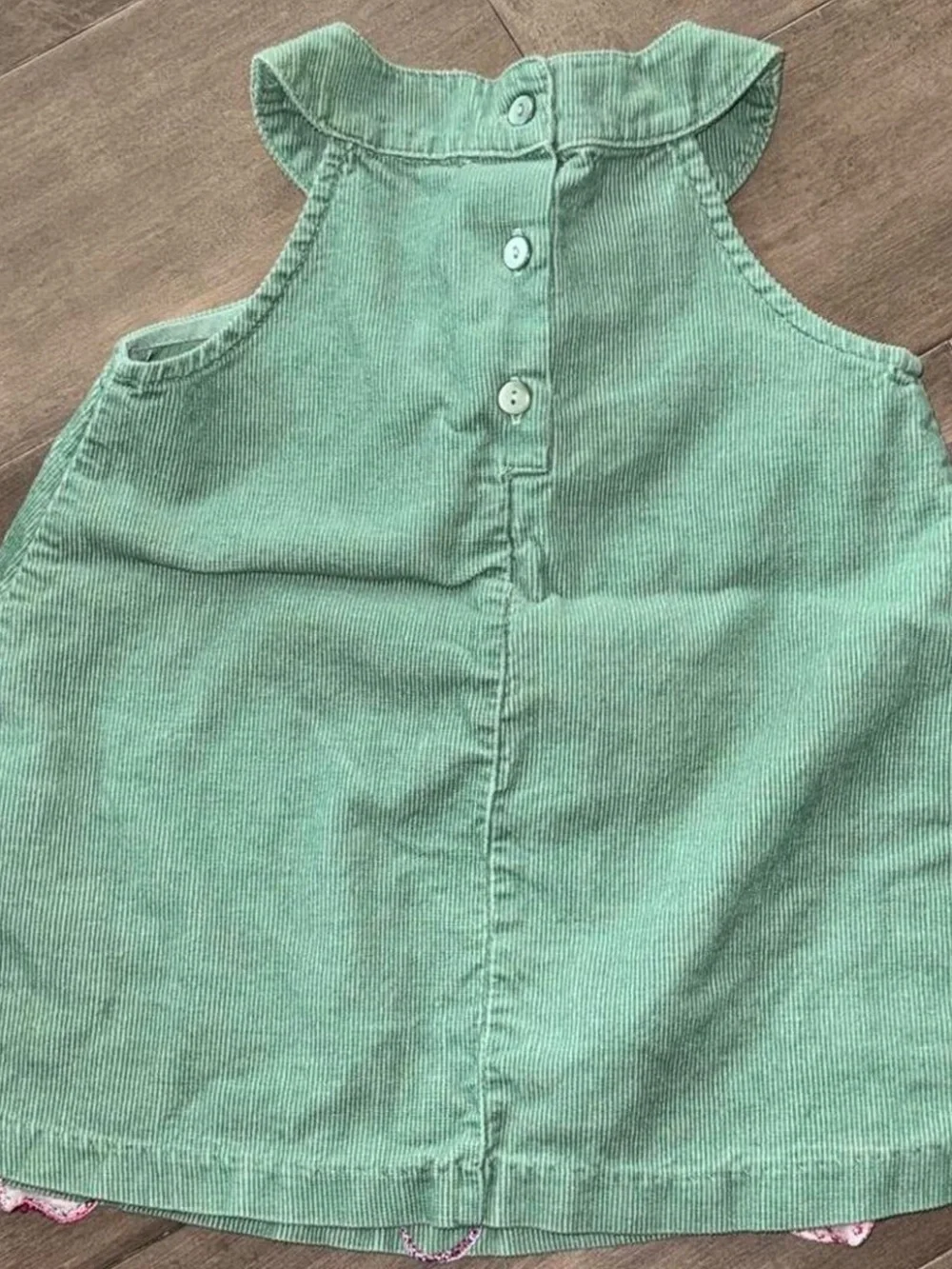 Bonnie Baby Mint Green Corduroy Butterfly Embroidered Dress 18M EUC
